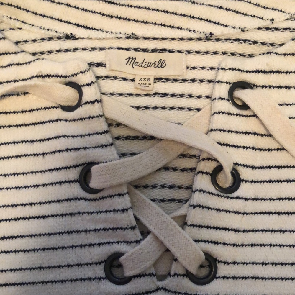 MADEWELL Striped Lace-Up Sweatshirt - Picture 2 of 5